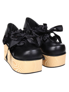 Chaussures Lolita à bout rond avec ruban