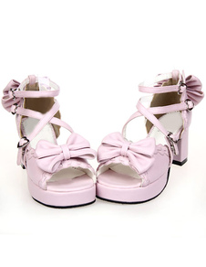Open Toe tour Toe PU cuir plate-forme Lolita Shoes