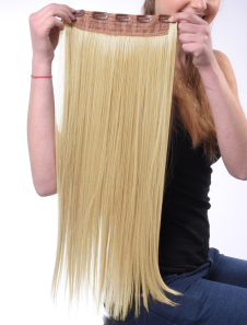 Extension de cheveux couleur de lin en fibre ébouriffée