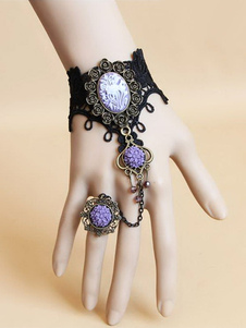 Bracelet Lolita doux perles métalliques violet