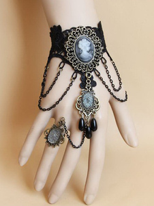 Classique noir tissé de perles Bracelet Lolita