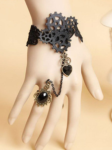 Engrenage noir modèle Sweet tissé perles Bracelet Lolita