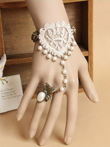 Bracelet de lolita chair à tricoter avec perles et anneau