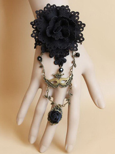 Noir Crochet tissé doux Bracelet de mode Lolita