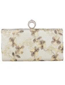 Pochette de soirée brodée à chaîne