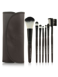 Professionnel toile marron microfibre 7 pièces maquillage facilement appliqué brosse ensembles