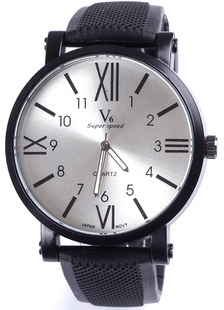 Montre noire ronde pour homme