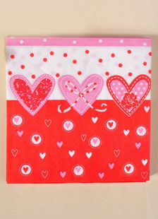 Serviette de mariage en papier spécial imprimé coeur