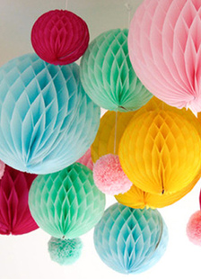 Boule de décoration pour le mariage 4 pièces grand papier perle