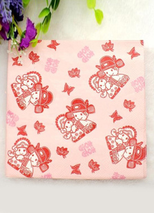 Serviettes de mariage asiatique en papier spécial