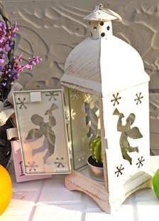 Angle modèle métal blanc verre bougie faveurs