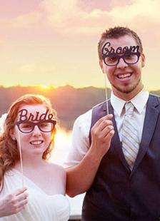 Décoration de mariage cadre de lunettes