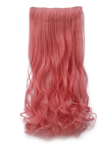 Extension longue rose ébouriffés fibre résistant à la chaleur bouclés