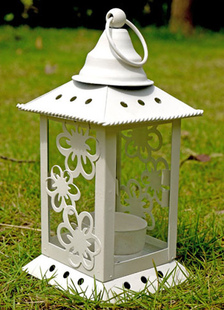 Fleurs motif métal verre bougie faveurs