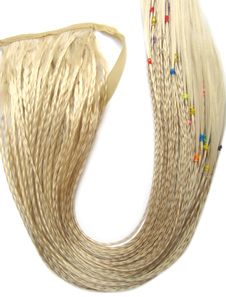 Extension de cheveux écrue blanche tissée en fibre