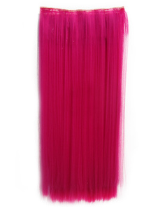 Extension de cheveux rose droite en fibre
