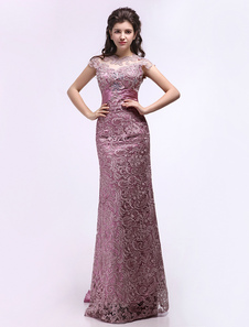 Robe mère de mariés lilase avec ceinture longueur plancher