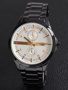 Acier inoxydable, alliage blanc noir robe montre homme