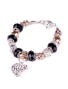 Bracelet métallique bohémien de pendentif en coeur