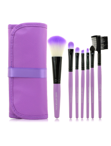 Application professionnelle de pourpre toile 7 pièces fibres synthétiques Texture douce Makeup Brush
