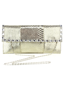 Pochette de soirée en faux cuir imprimé brillant