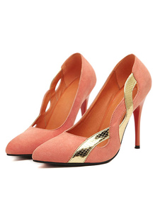 Escarpins à bout pointu et talon aigu en micro daim