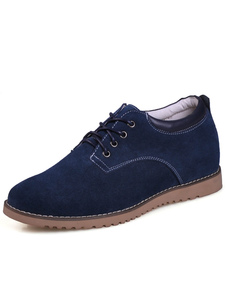 Chaussures ascenseur en cuir suédé bleu marine foncé