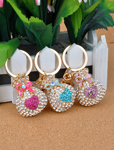 Porte-clé métallique de mariage avec strass