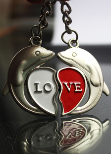 Trousseau de mariage métal motif Dauphin