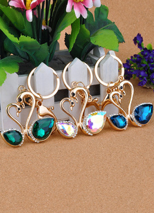 Swan motif mariage Metal Keychain Couleur aléatoire