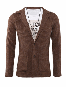 Cardigan à capuche en laine marron de faux deux-pièces