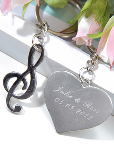 Coeur et musique Note mariage Metal Keychain Set de 12