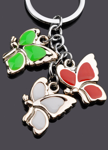 Papillon motif mariage Metal Keychain Set de 12