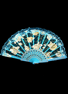 Dentelle Fan de mariage classique bleu de bambou adolescente