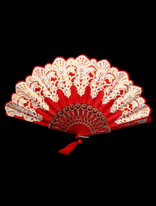 Éventail en dentelle avec frange pour mariage