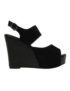 Chic chaussures en tissu de terry noires peep-toe