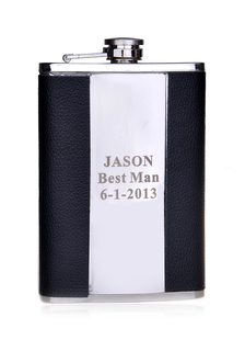 Unique 9 once noir métal personnalisé fiole pour mariage