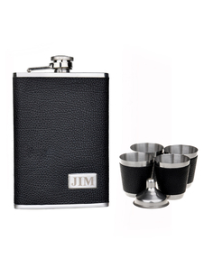 Magnifique Black Metal 9 once fiole personnalisée pour mariage