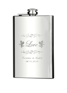 Nice 8 once argent métal personnalisé fiole pour mariage