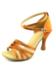 Chaussure de danse latine croisée à peep-toe avec nœuds