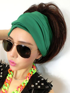 Brun ébouriffés court Kanekalon Straight-queue de cheval