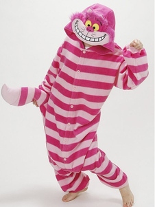 Combinaison pyjama Cheshire Cat rose textile polaire kigurumi adulte