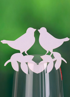 Carte de verre en forme oiseau en papier 12 pièces