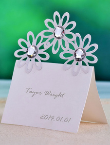 Carte de table en papier avec strass 12 pièces