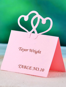 Lieu de mariage de papier perle coeur à coeur cartes ensemble de 12