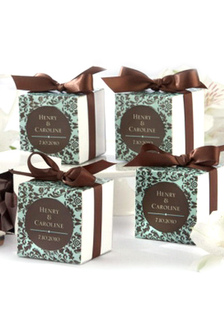 Arc traditionnel classique papier perle Engagement Favor boîtes ensemble de 12