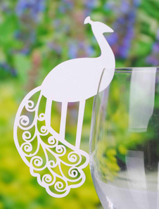 Carte de verre en forme paon en papier 12 pièces