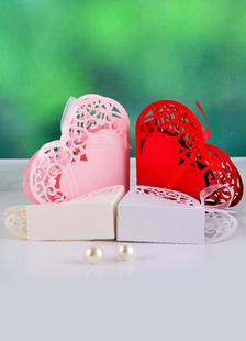 Infini coeur papier perlé Wedding Favor sacs ensemble de 12