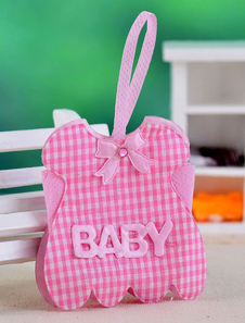 Modèle de Plaid rose papier perlé Wedding Favor sacs ensemble de 12