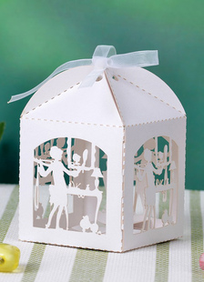 Papier perle carré creux sur Wedding Favor Set de boîtes de 12